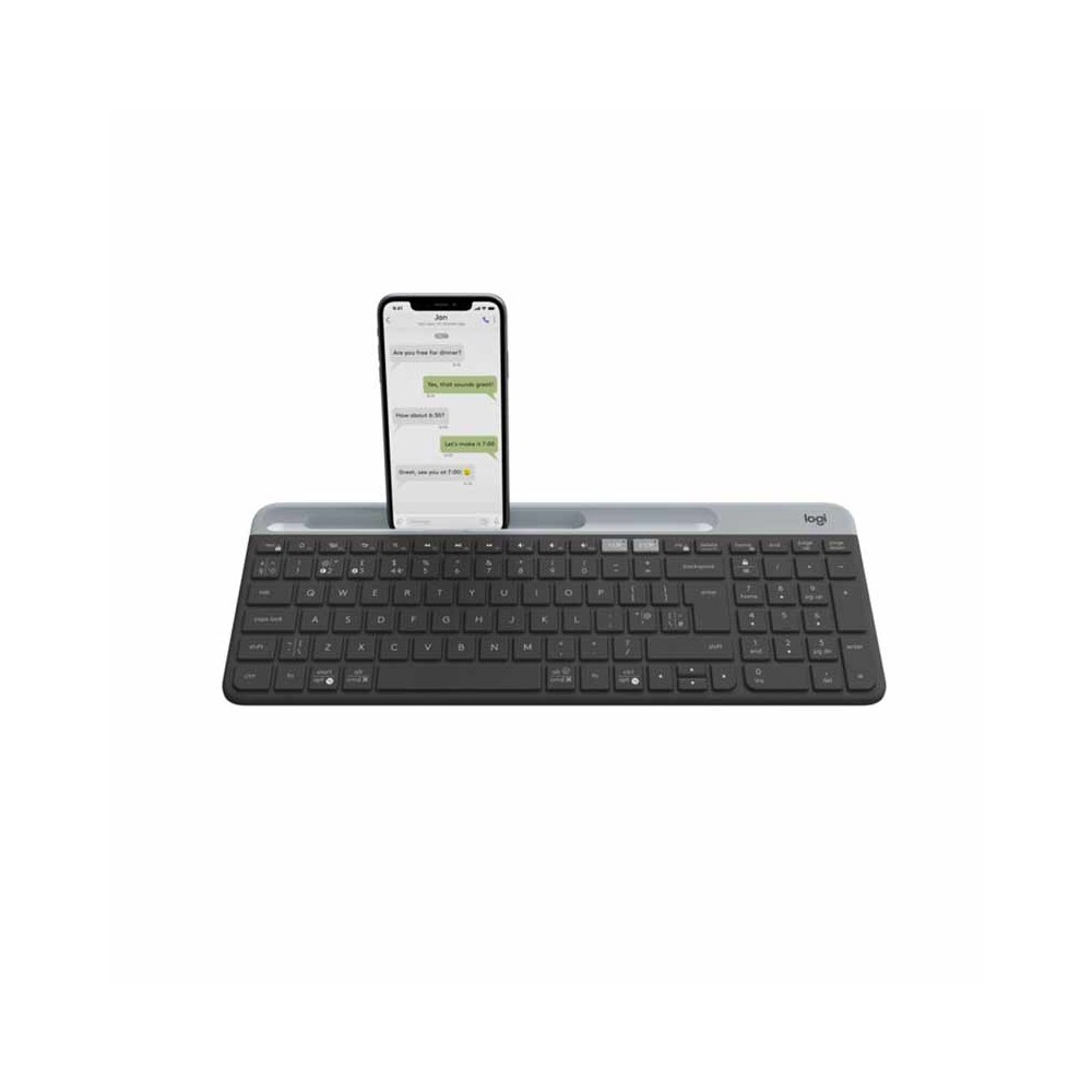 คีย์บอร์ดไร้สาย Logitech Bluetooth and Wireless Keyboard Multi-Device K580 Slim Graphite (EN)