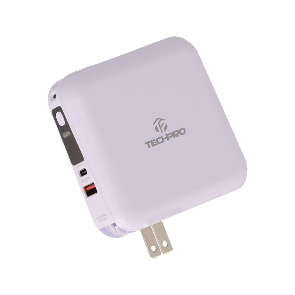 พาวเวอร์แบงค์ TECHPRO ความจุ 15,000 mAh Purple