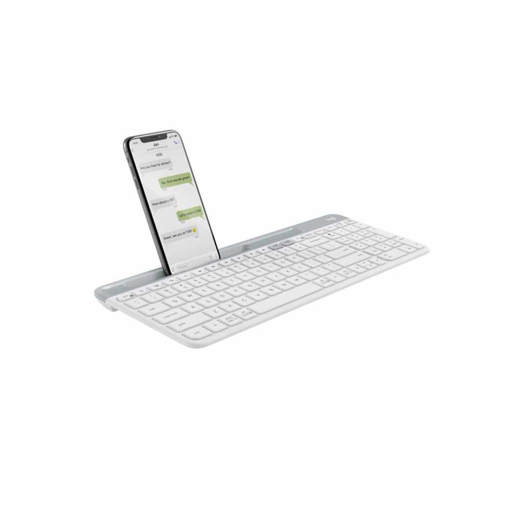 คีย์บอร์ดไร้สาย Logitech Bluetooth and Wireless Keyboard Multi-Device K580 Slim Off White (EN)