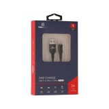 TECHPRO Micro USB Cable 3A Super Fast Charge 1M. TP-C04  - Nylon Black