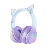 หูฟังเกมมิ่ง Onikuma B90 RGB Cat Ear Bluetooth 5.0 Purple Gradient