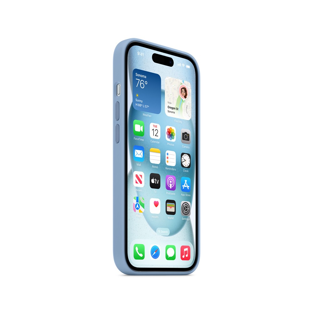 Apple iPhone 15 Silicone Case with MagSafe - Winter Blue