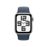 Apple Watch SE GPS 40mm Silver Aluminium Case with Storm Blue Sport Band - M/L (2023)