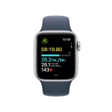 Apple Watch SE GPS 40mm Silver Aluminium Case with Storm Blue Sport Band - M/L (2023)