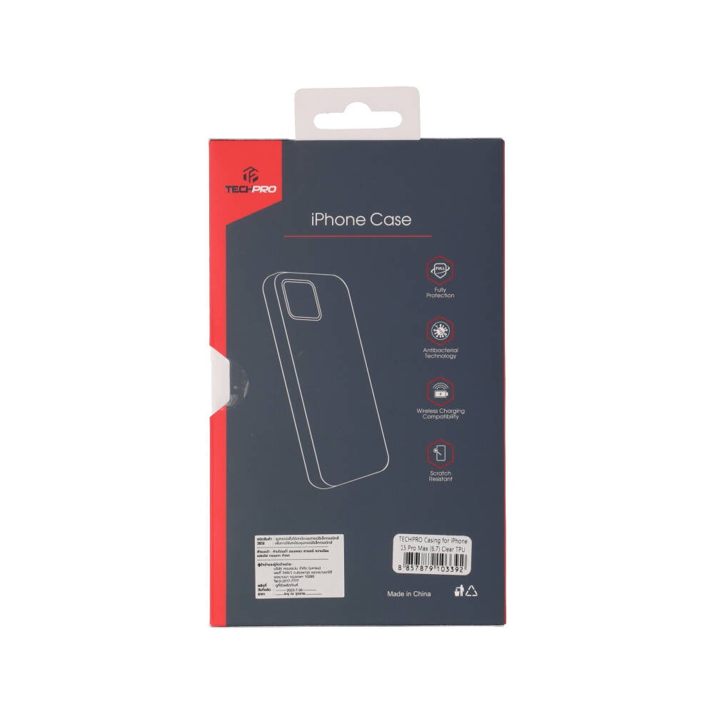 TECHPRO เคส iPhone 15 Pro (6.1) Clear | Education Studio7