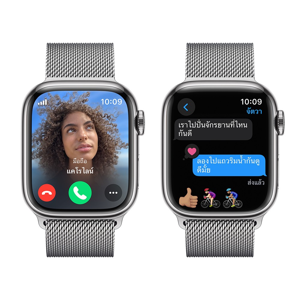 Apple Watch Series 9 GPS + Cellular 41mm Silver Stainless Steel Case with Silver Milanese Loop