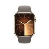 Apple Watch Series 9 GPS + Cellular 41mm Gold Stainless Steel Case with Clay Sport Band - M/L