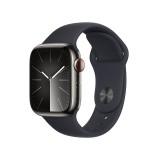 Apple Watch Series 9 GPS + Cellular 41mm Graphite Stainless Steel Case with Midnight Sport Band - M/L