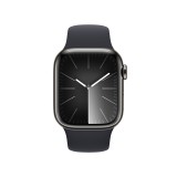 Apple Watch Series 9 GPS + Cellular 41mm Graphite Stainless Steel Case with Midnight Sport Band - M/L