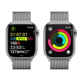 Apple Watch Series 9 GPS + Cellular 45mm Silver Stainless Steel Case with Silver Milanese Loop