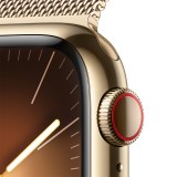 Apple Watch Series 9 GPS + Cellular 45mm Gold Stainless Steel Case with Gold Milanese Loop