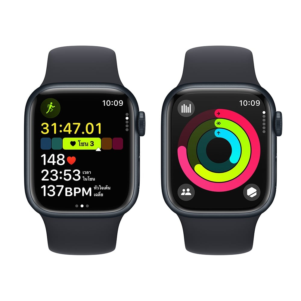 Apple Watch Series 9 GPS 41mm Midnight Aluminium Case with Midnight Sport Band - S/M