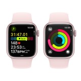 Apple Watch Series 9 GPS 41mm Pink Aluminium Case with Light Pink Sport Band - S/M