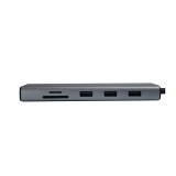 Ugreen Port Hub 9-in-1 USB-C to 3xUSB-A, HDMI, VGA, TF/SD, Land and PD (15600) Gray