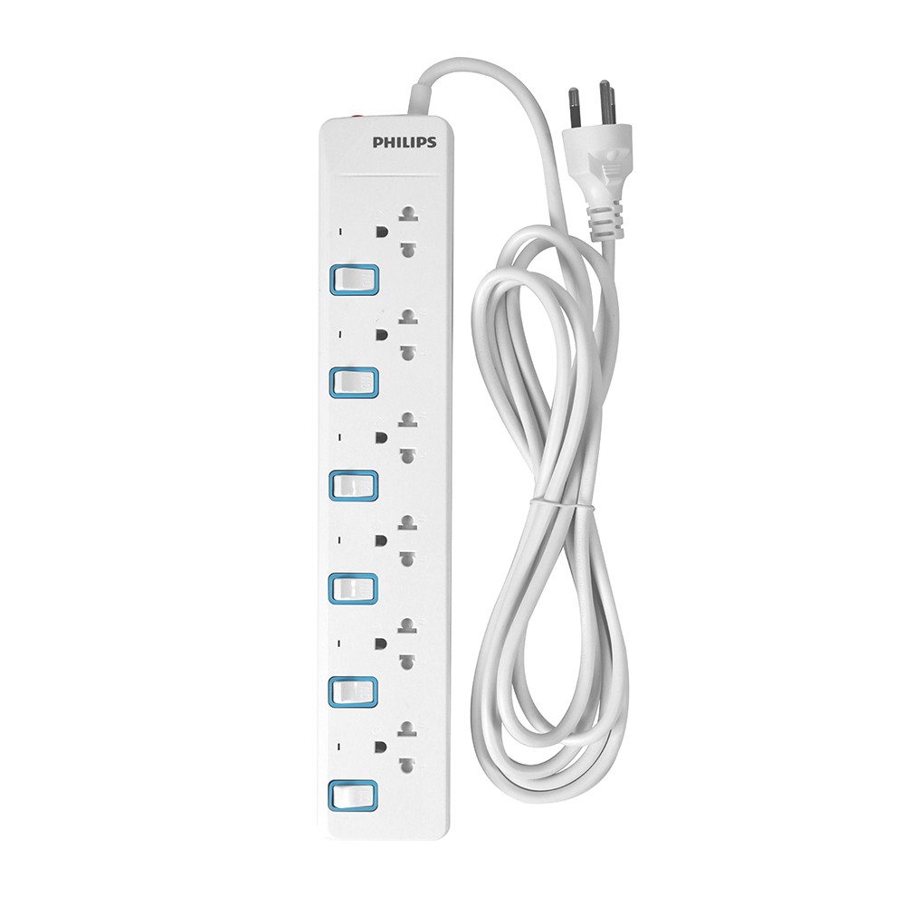 ปลั๊กไฟ Philips 6 Way 6 Switch 3M. (CHP3467WB/67)