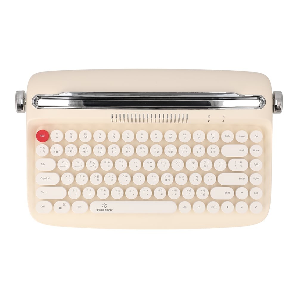 คีย์บอร์ดไร้สาย TECHPRO Retro Mini Bluetooth (84Keys) B303 - Ivory