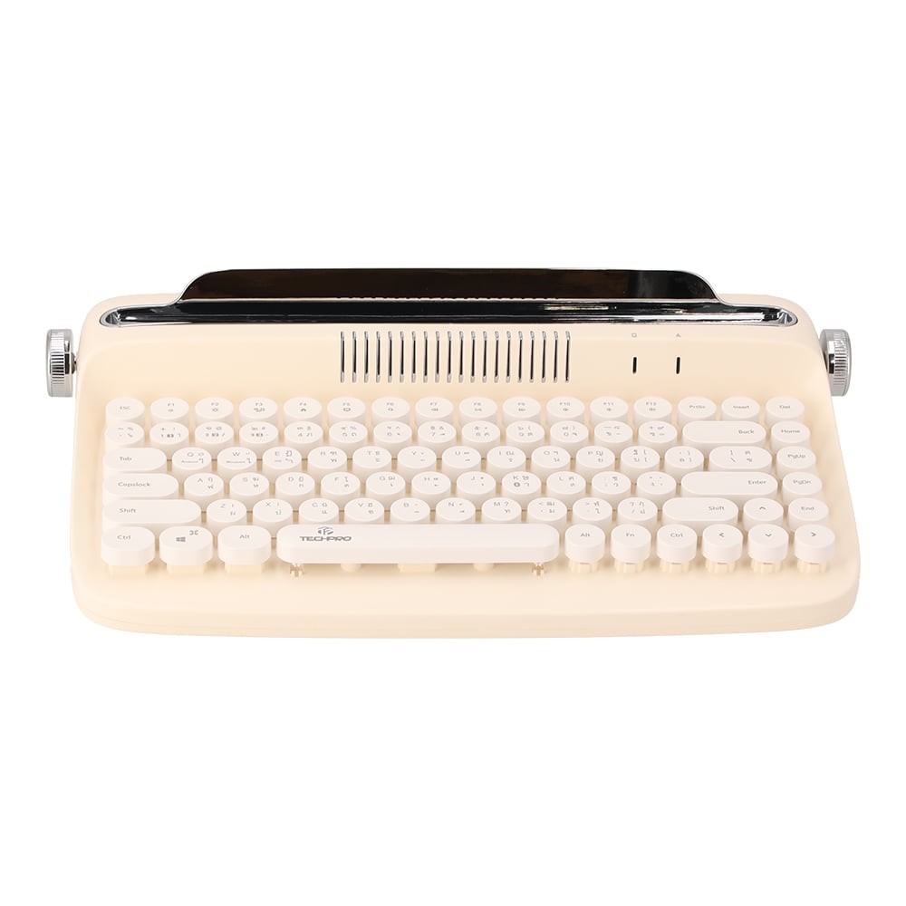 คีย์บอร์ดไร้สาย TECHPRO Retro Mini Bluetooth (84Keys) B303 - Ivory