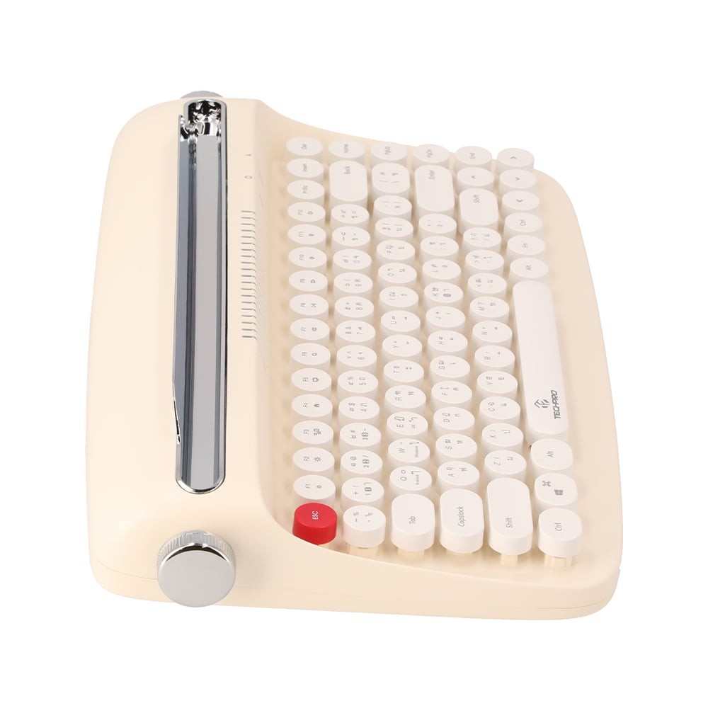 คีย์บอร์ดไร้สาย TECHPRO Retro Mini Bluetooth (84Keys) B303 - Ivory