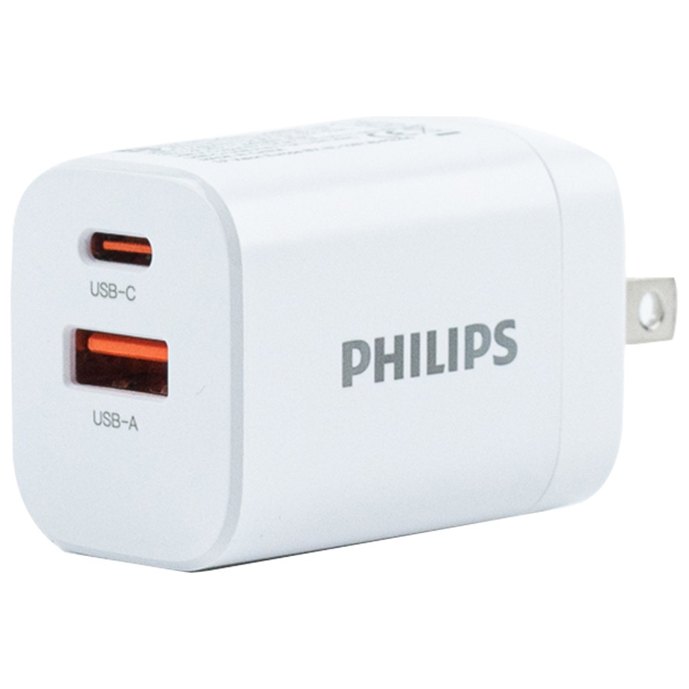 อะแดปเตอร์ Philips Wall USB Charger 1 USB-A / 1 USB-C 30W White