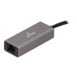 ตัวแปลง TECHPRO USB-C to LAN Gigabit Network Connector Silver Gray