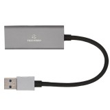 ตัวแปลง TECHPRO USB-A to LAN Gigabit Network Connector Silver Gray