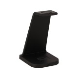 แท่นชาร์จไร้สาย TECHPRO 3 in 1 Wireless Charger Stand 15W Fast charge Black