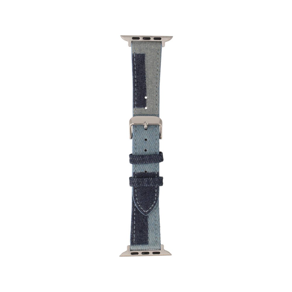 Blue Box สาย Apple Watch Strap Series 6,7,8,9,SE1,SE2,Ultra (44/45/49mm) Tri-Colors Jean Texture Navy/medium blue/light Blue