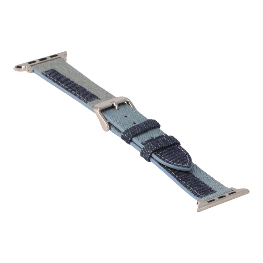 Blue Box สาย Apple Watch Strap Series 6,7,8,9,SE1,SE2,Ultra (44/45/49mm) Tri-Colors Jean Texture Navy/medium blue/light Blue