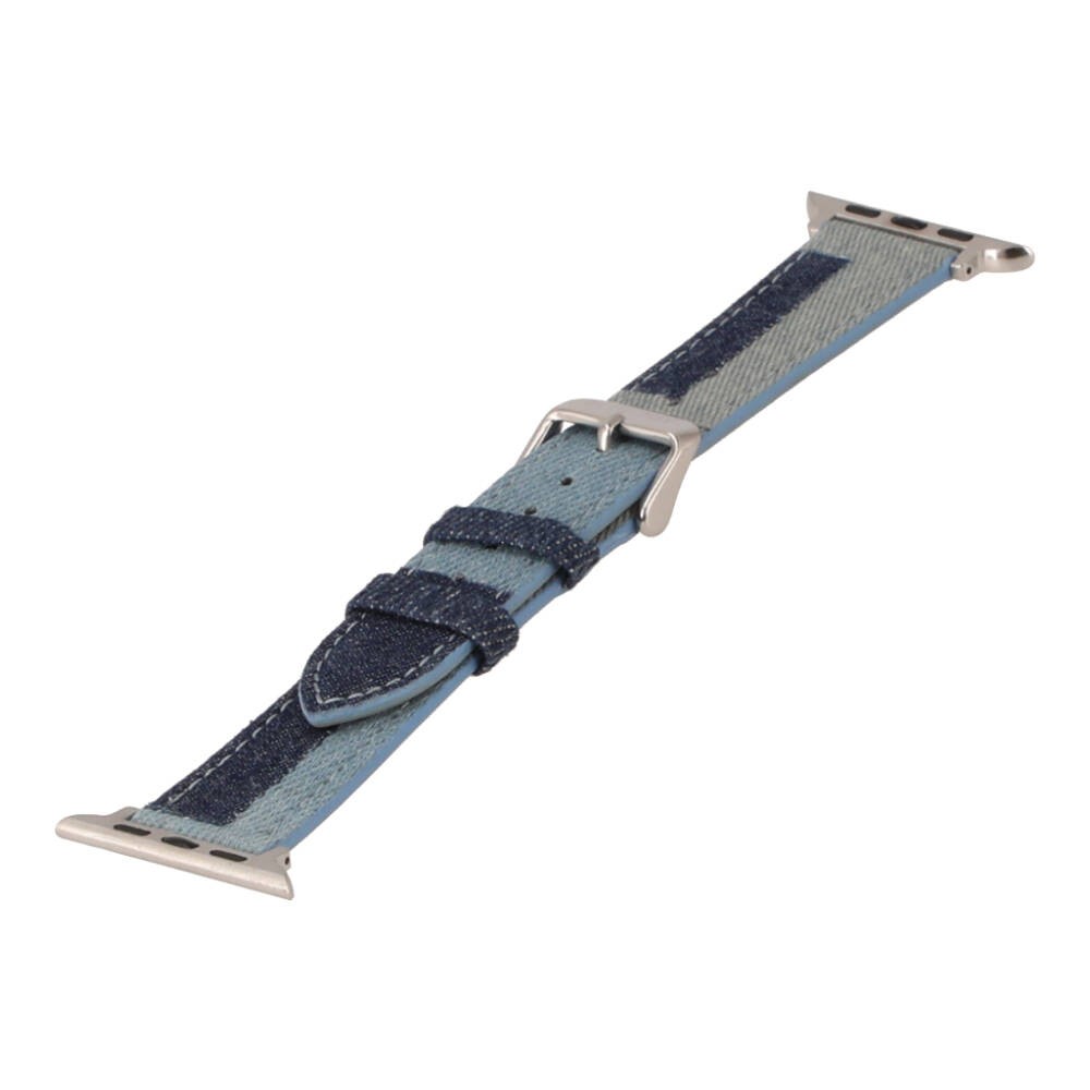 Blue Box สาย Apple Watch Strap Series 6,7,8,9,SE1,SE2,Ultra (44/45/49mm) Tri-Colors Jean Texture Navy/medium blue/light Blue