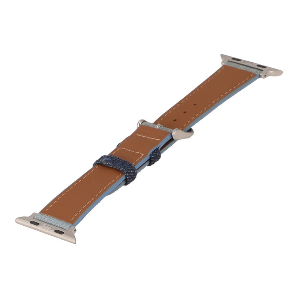 Blue Box สาย Apple Watch Strap Series 6,7,8,9,SE1,SE2,Ultra (44/45/49mm) Tri-Colors Jean Texture Navy/medium blue/light Blue