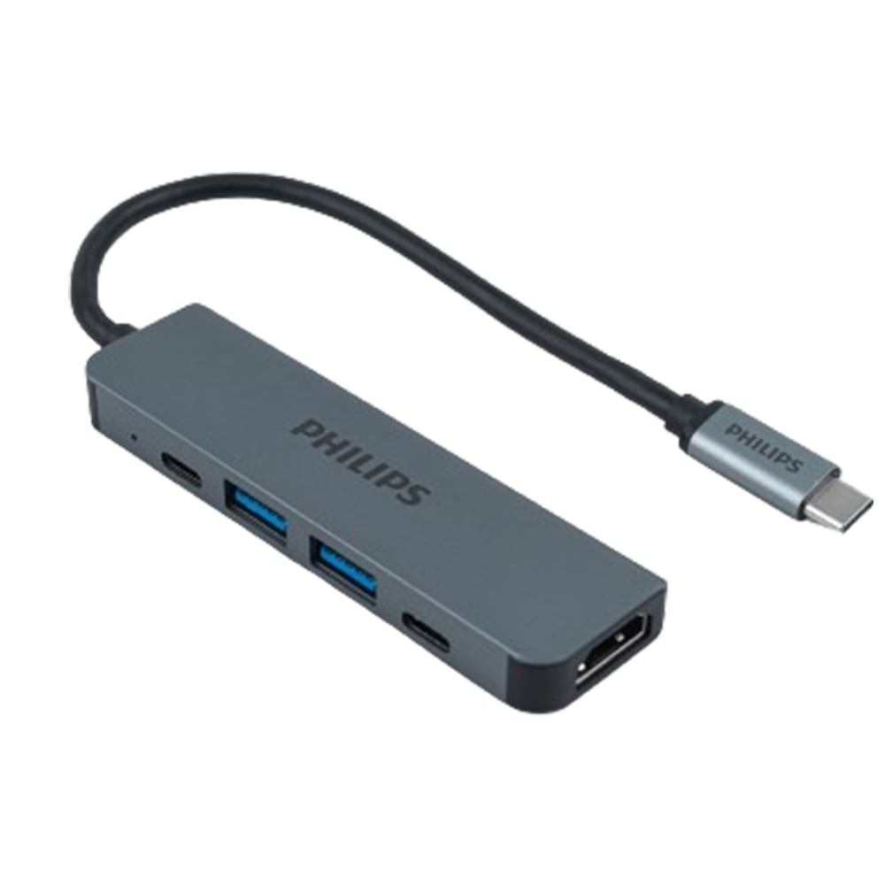 Philips Port Hub 5 in 1 USB-C to HDMI x1 + USB 3.0 x2 + USB-C x2 (PD Charger 100W)