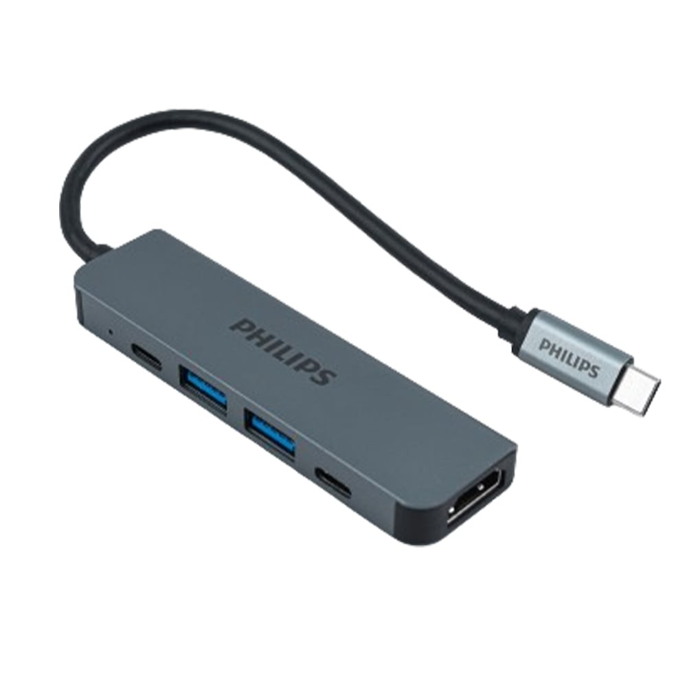 Philips Port Hub 5 in 1 USB-C to HDMI x1 + USB 3.0 x2 + USB-C x2 (PD Charger 100W)