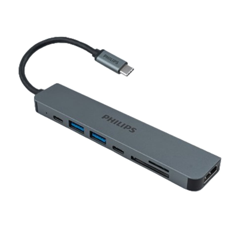 Philips Port Hub 7 in 1 USB-C to HDMI x1 + USB 3.0 x2 + USB-C x2 (PD ...