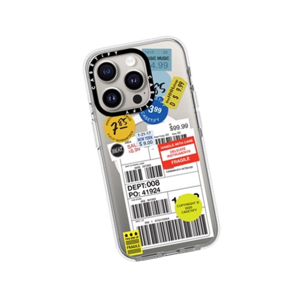 เคส Casetify iPhone 15 Pro Max with Magsafe Impact Clear LabelSticker Design 2