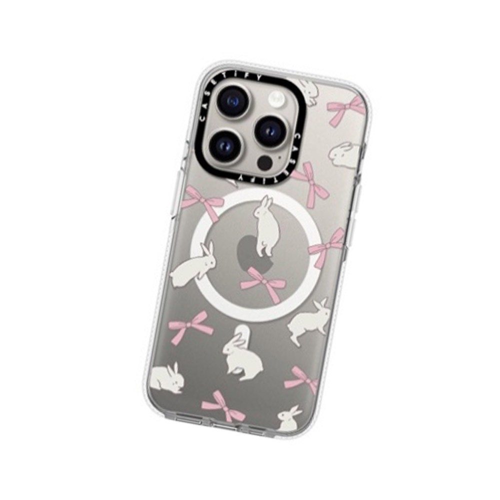 เคส Casetify iPhone 15 Pro with Magsafe Impact Clear Rabbit Ribbon