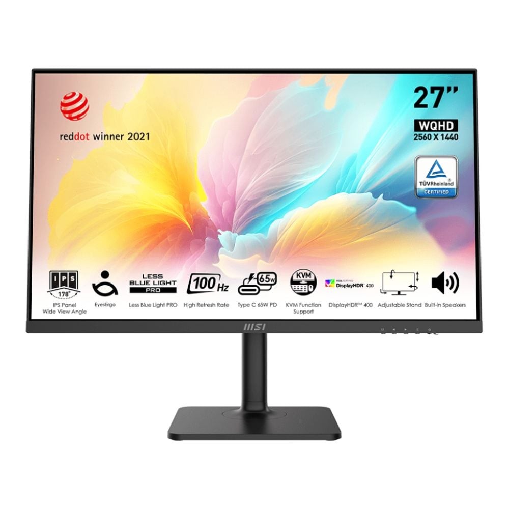 จอมอนิเตอร์ MSI Modern MD272QXP (IPS 2K 100Hz USB-C 65W Speaker) Black