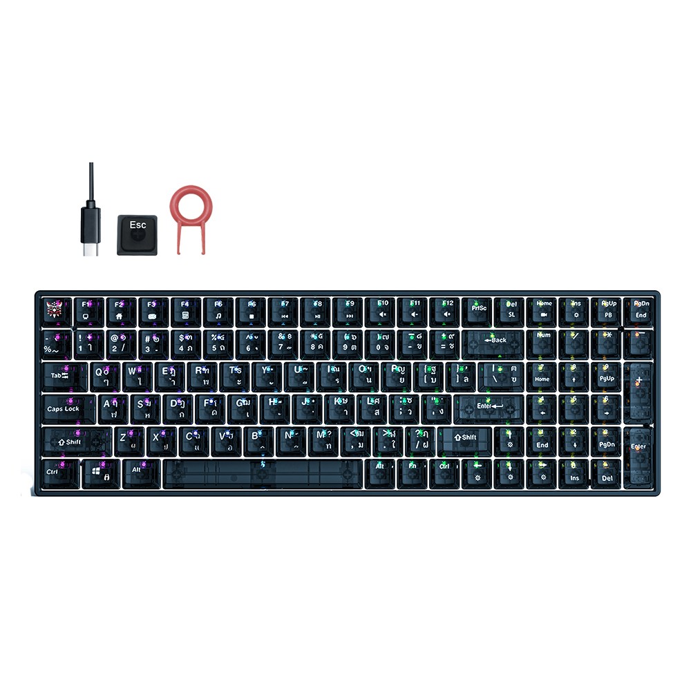 คีย์บอร์ดเกมมิ่ง Onikuma Hikari G39 RGB Black - Red Switch