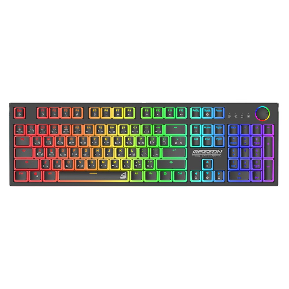 คีย์บอร์ดเกมมิ่ง Signo Mechanical Black MEZZON (KB-752) - Brown Switch (Eng/Th)