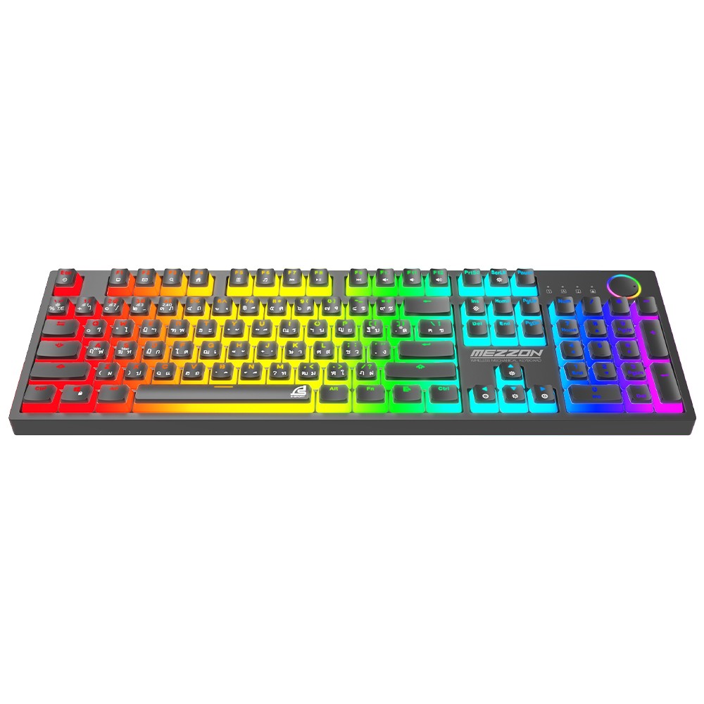 คีย์บอร์ดเกมมิ่ง Signo Mechanical Black MEZZON (KB-752) - Brown Switch (Eng/Th)