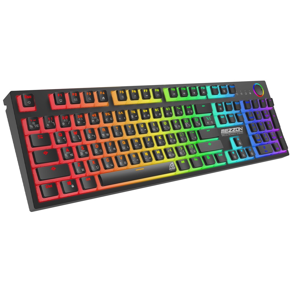 คีย์บอร์ดเกมมิ่ง Signo Mechanical Black MEZZON (KB-752) - Brown Switch (Eng/Th)