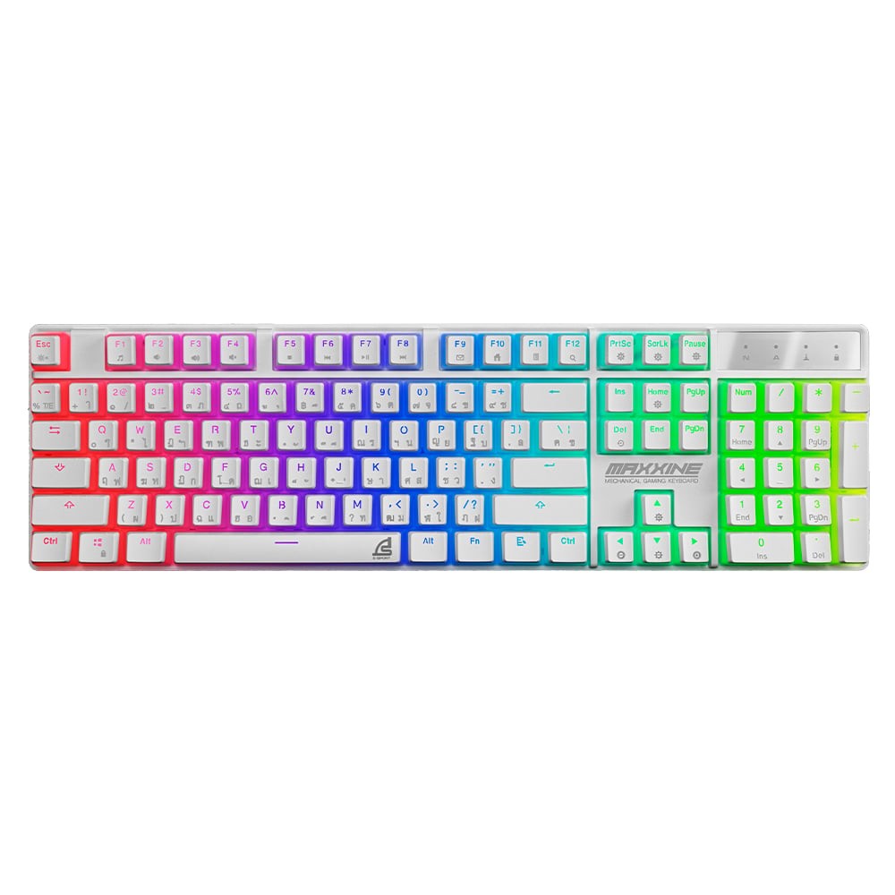 คีย์บอร์ดเกมมิ่ง Signo E-Sport RGB Mechanical MAXXINE White (KB-731W) - Brown Switch (Eng/Th)