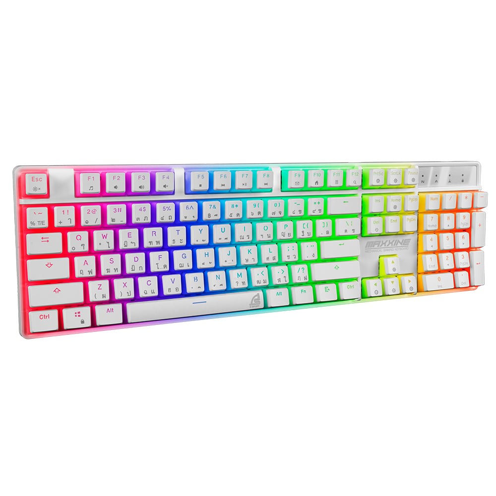 คีย์บอร์ดเกมมิ่ง Signo E-Sport RGB Mechanical MAXXINE White (KB-731W) - Brown Switch (Eng/Th)