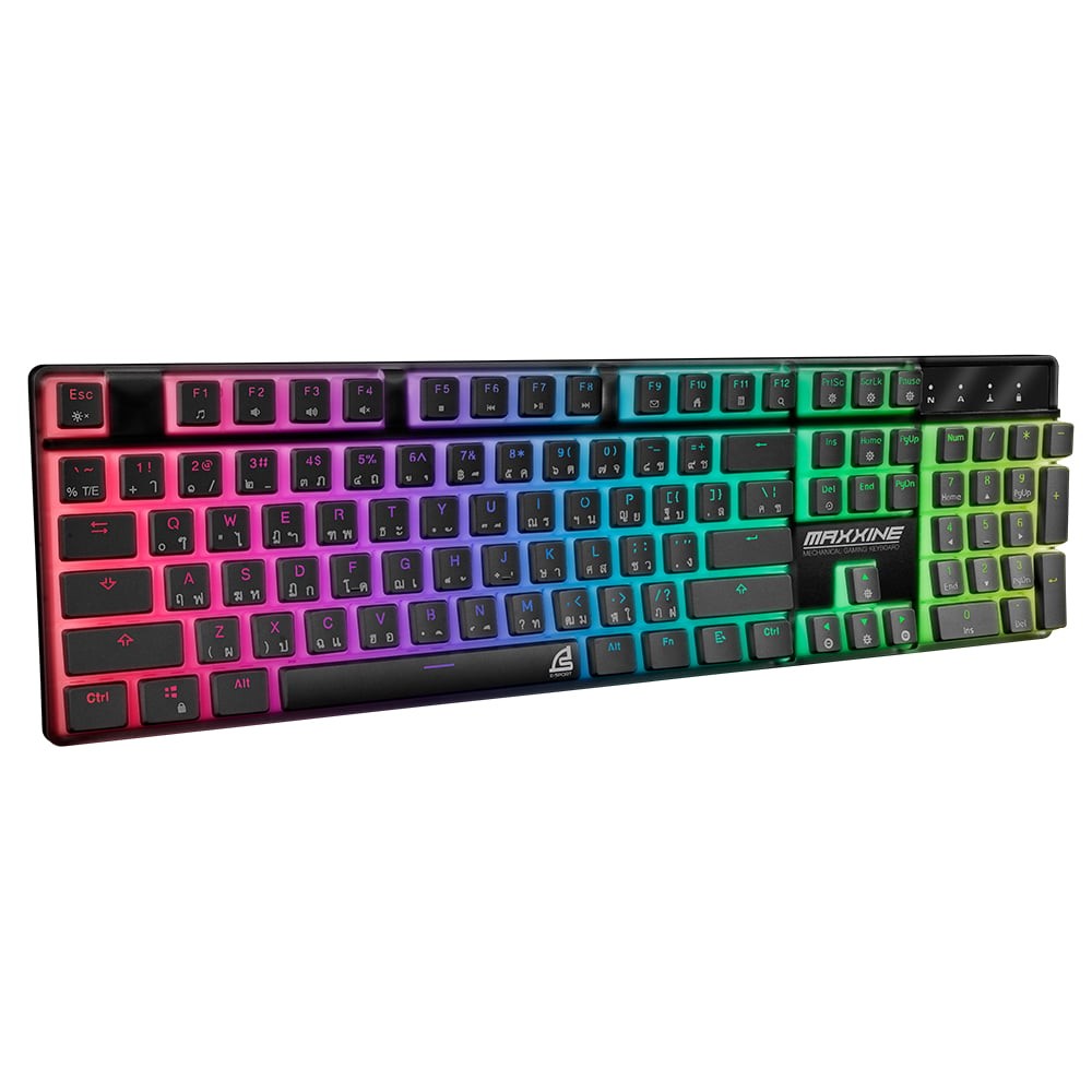 คีย์บอร์ดเกมมิ่ง Signo E-Sport RGB Mechanical MAXXINE Black (KB-731BLK) - Blue Switch (Eng/Th)
