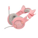 หูฟังเกมมิ่ง TECHPRO Gaming Headset Cat Ear GM01 Pink