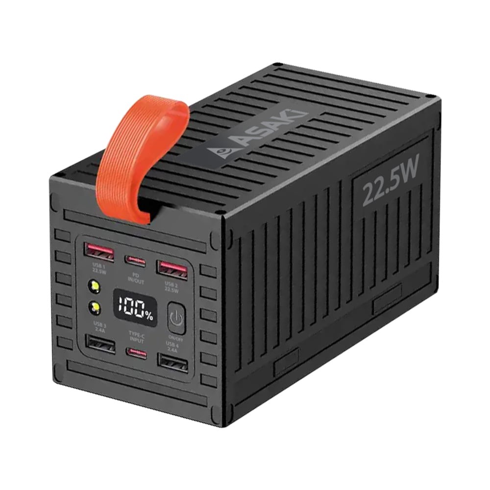 พาวเวอร์แบงค์ ASAKI 60,000 mAh Fast Charging A-B3601F Black
