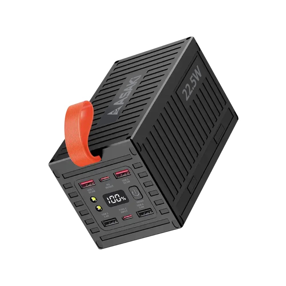 พาวเวอร์แบงค์ ASAKI 60,000 mAh Fast Charging A-B3601F Black