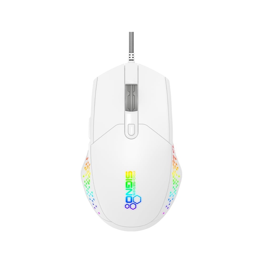 เมาส์เกมมิ่ง Signo Pro-Series RGB Capter GM-906W White