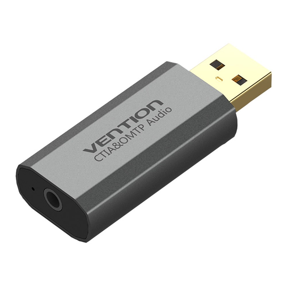 Vention External Sound Card USB 2.1/7.1 (OMTP/CTIA) Gray Metal