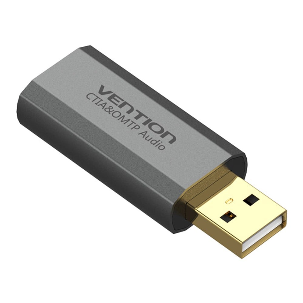 Vention External Sound Card USB 2.1/7.1 (OMTP/CTIA) Gray Metal