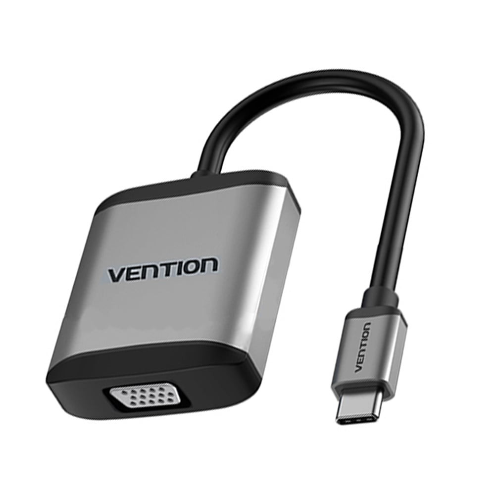 ตัวแปลง Vention USB-C to VGA Space Grey (TDBHB)